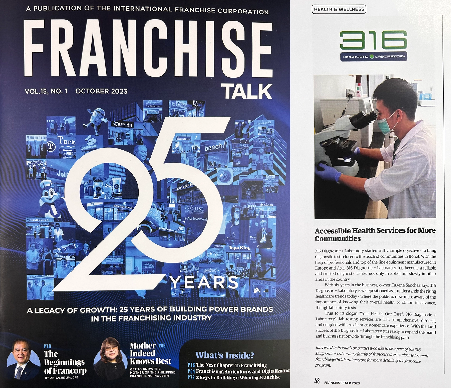 Franchise Talk Magazine features 316 Diagnostic + Laboratory Photo